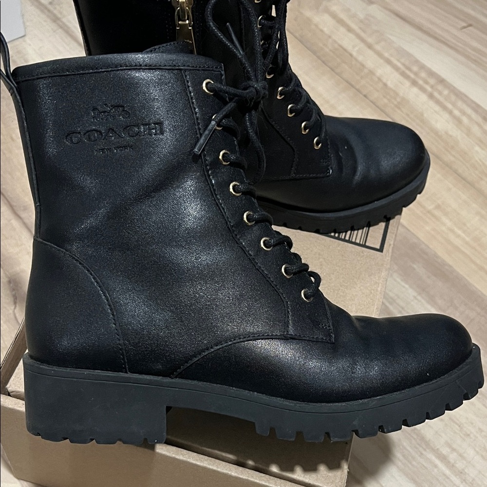 Coach Black Combat Boots for Women